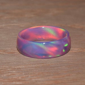 Dreamy lavender solid nebula opal ring image 2