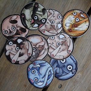 Pack of 9 Cat Stickers | Weatherproof | Waterproof | Vinyl Sticker | 3x3 | Free Shipping