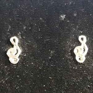 Sterling Silver G Clef Stud Earrings