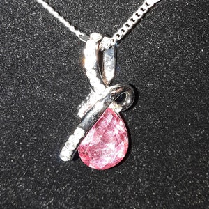 Silver Ribbon with colored Swarovski Crystal on a 18 inch chain