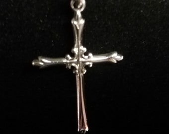 Sterling Silver French Style Cross Pendant