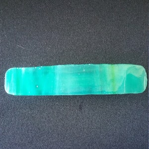 2.5 pulgadas verde manchado vidrio redondeado rectangular curvado Barrette con clip de estilo francés