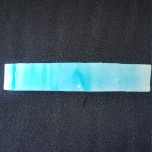 2.5 inch Blue Stained Glass Rectangular Barrette with French style clip