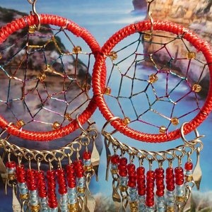 Spirit of Nature Native Design Large Dreamcatcher Earrings #5
