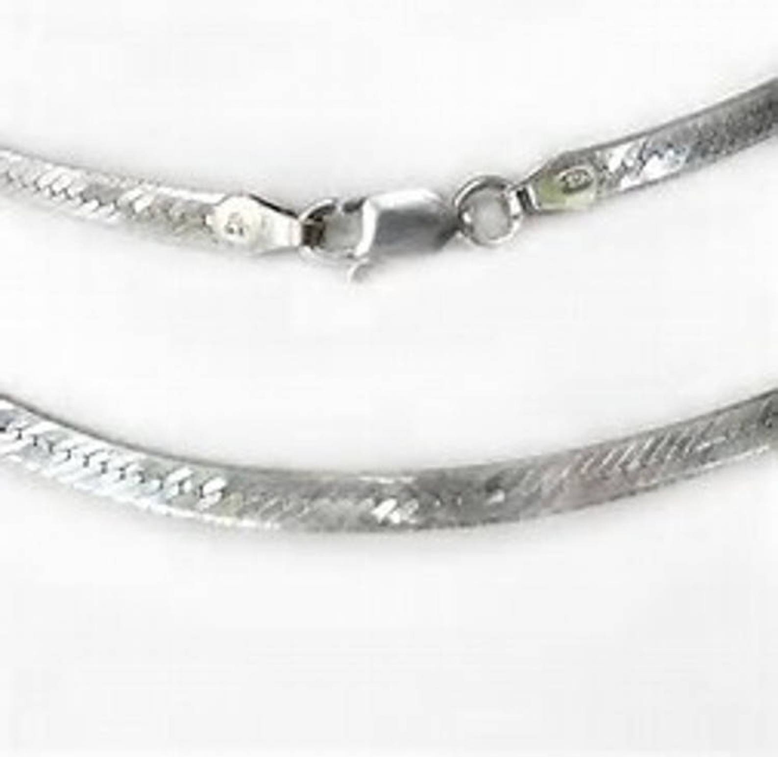 16 Inch 070 Sterling Silver Herringbone Necklace Etsy