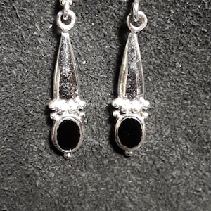 Black Onyx and Sterling Silver Earrings