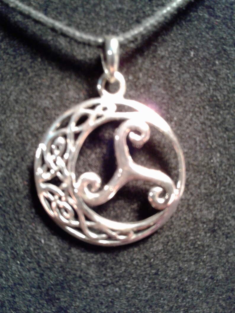 Sterling Silver Celtic Knot Work Moon With Triskelion Pendant - Etsy