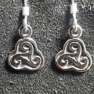 Sterling Silver Celtic Triskelion Earrings
