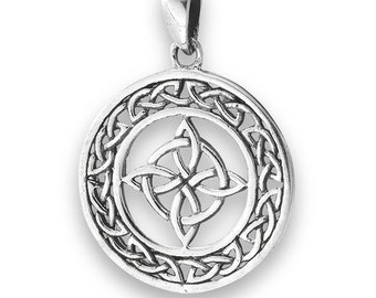 Sterling Silver Celtic Knot With Weave Pendant #9250