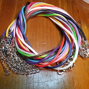 Set of 14 Assorted Waxed Leather 2mm Cords