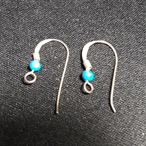 5 pair of Sterling Silver Ear Wires with Turquoise Bead