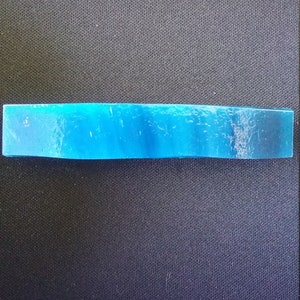 2.5 pulgadas Peacock azul vidriera vidrio rectangular Barrette con clip de estilo francés