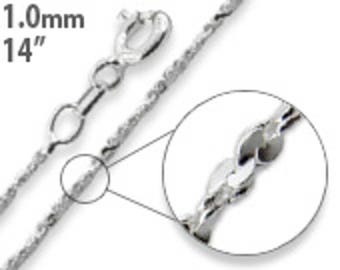 91 cm tvinnad serpentinkedja i sterlingsilver