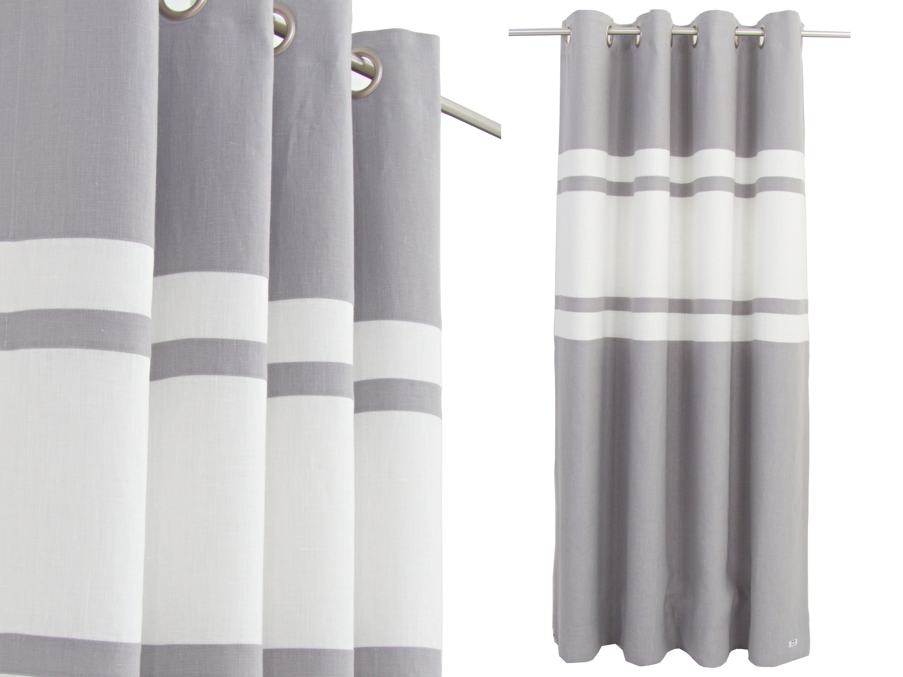 Grey White Linen Curtains Living Room Grey Linen Drapes Etsy Grey White Linen Curtains Living Room Grey Linen Drapes Etsy