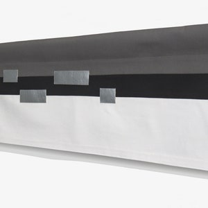 Modern Geometric Valance, Kitchen Grey White Black Silver Cotton Rod Pocket Curtain, Custom Color Block Valence for Modern Window Topper