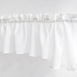 Pleated Kitchen Curtain Valance -Shabby Chic Cottage Kitchen Valance, Rod Pocket Modern Rustic Vintage, French Chic Curtain Made to Measure.