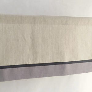 Gray Beige Curtain Valance - Block Colour Modern Rod Pocket Cafe Kitchen Curtain, Two Tone Mocha Grey Sand Linen Drapes,. Customisable Size.