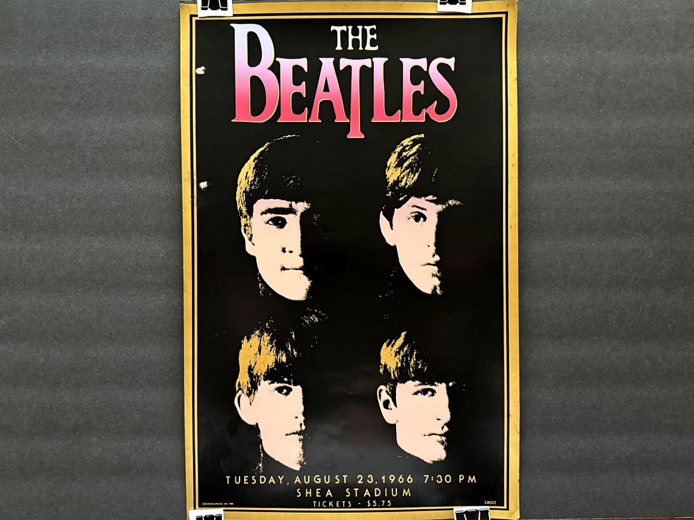 Beatles Poster 1966 Shea Stadium Concert Commemorative Print by