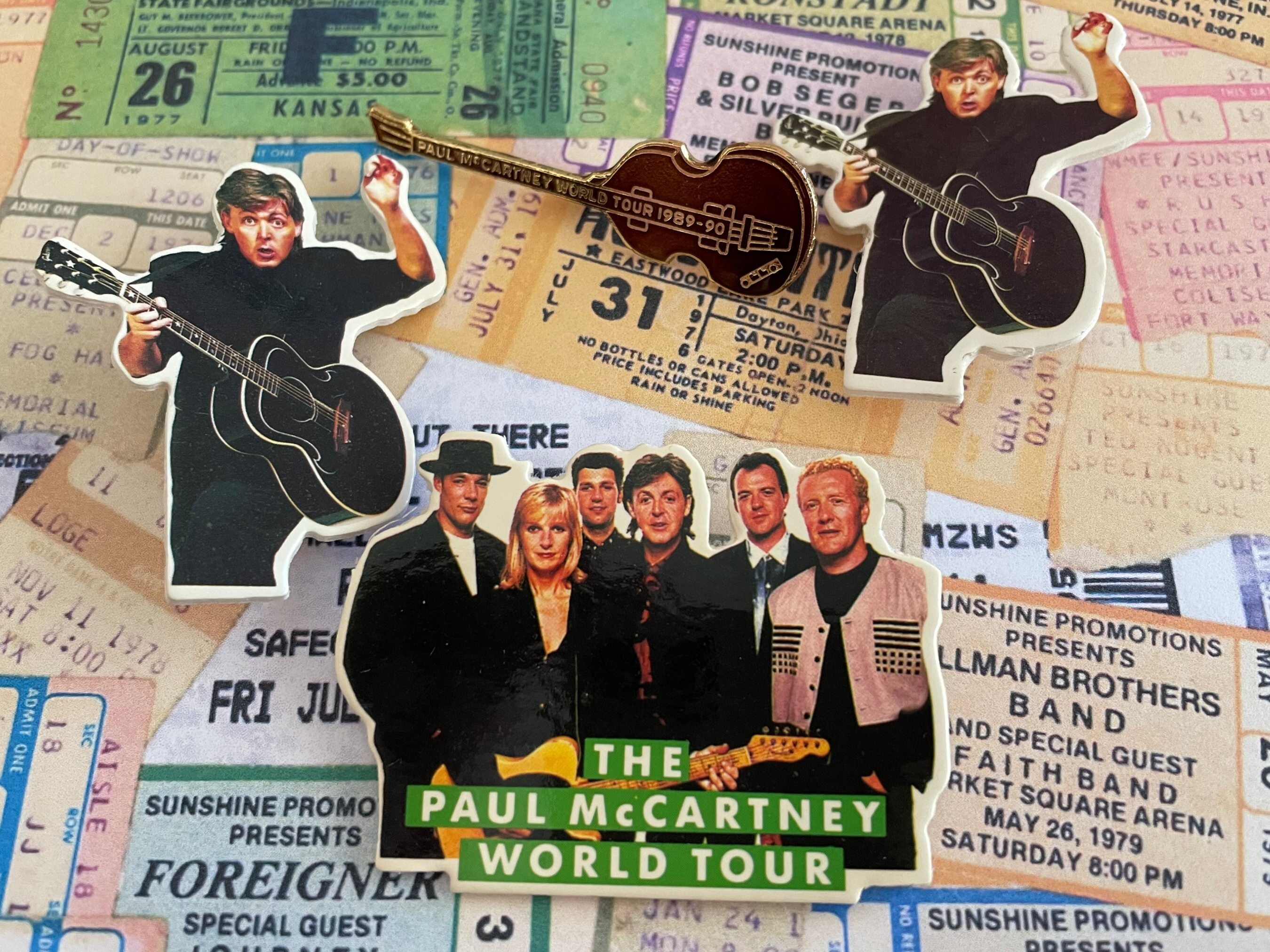Paul Mccartney World Tour 1989-90 Concert Souvenir Pins Enamel