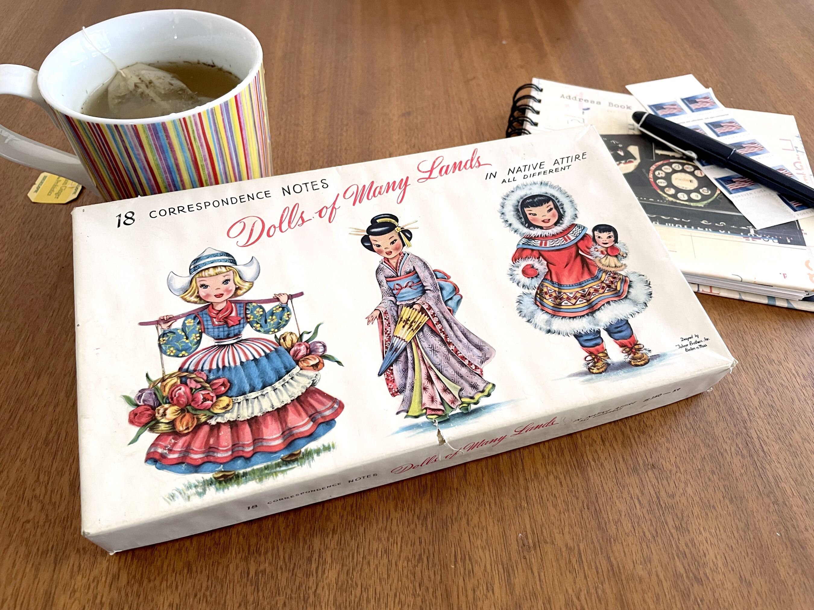 18 Dolls of Many Lands Tichnor Correspondence Stationery Cards W