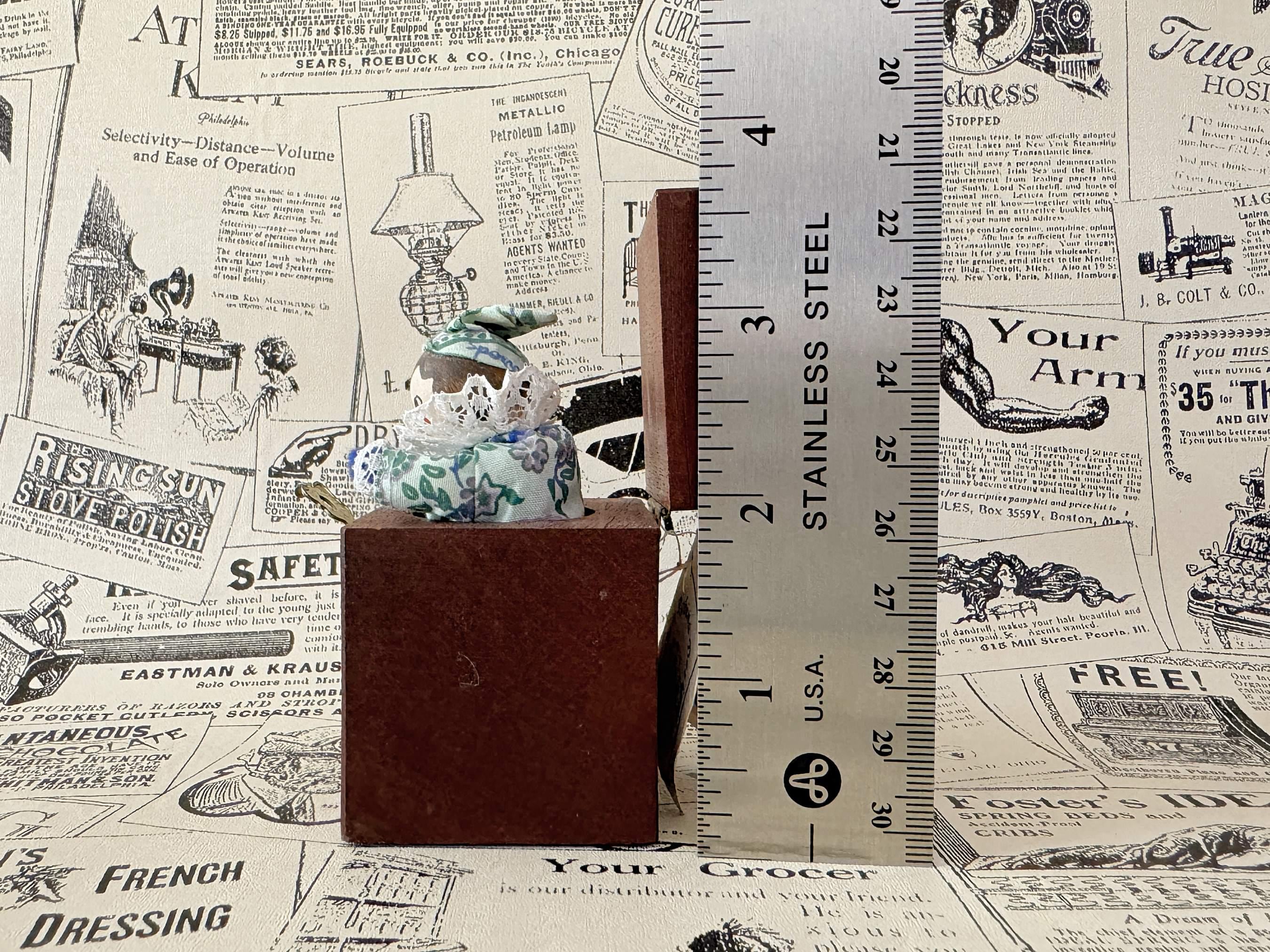 Mini Jack in the Box Hand Crafted Ornament Décor by Clare Robina