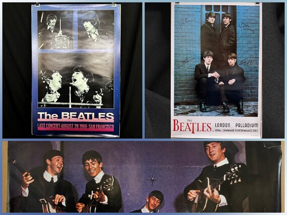 Lot of 3 Beatles Posters Performance Concert Reproduction Reprints
