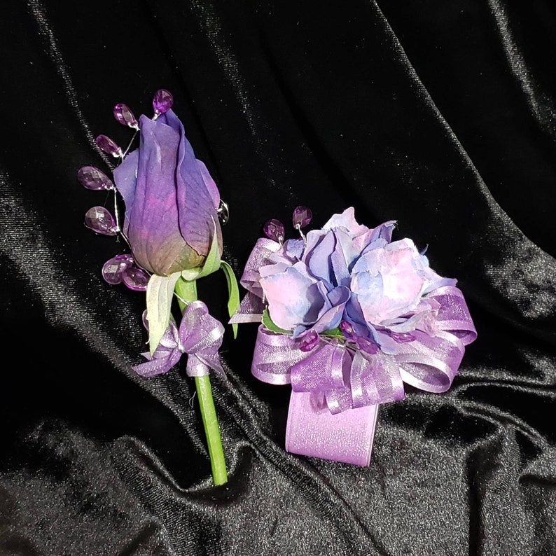 prom Wrist corsage and boutonniere matching set wedding father-daughter dance