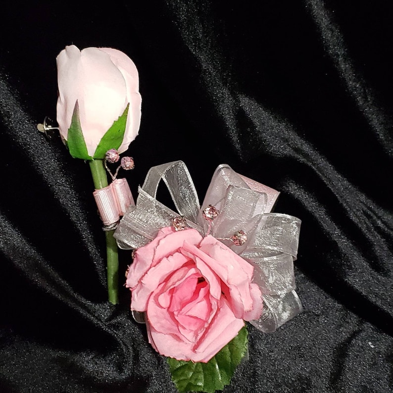 prom Wrist corsage and boutonniere matching set wedding father-daughter dance