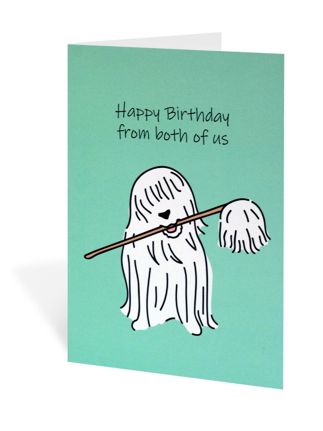 Funny Dog Birthday Card – Sheepdog Mop Design - Etsy UK