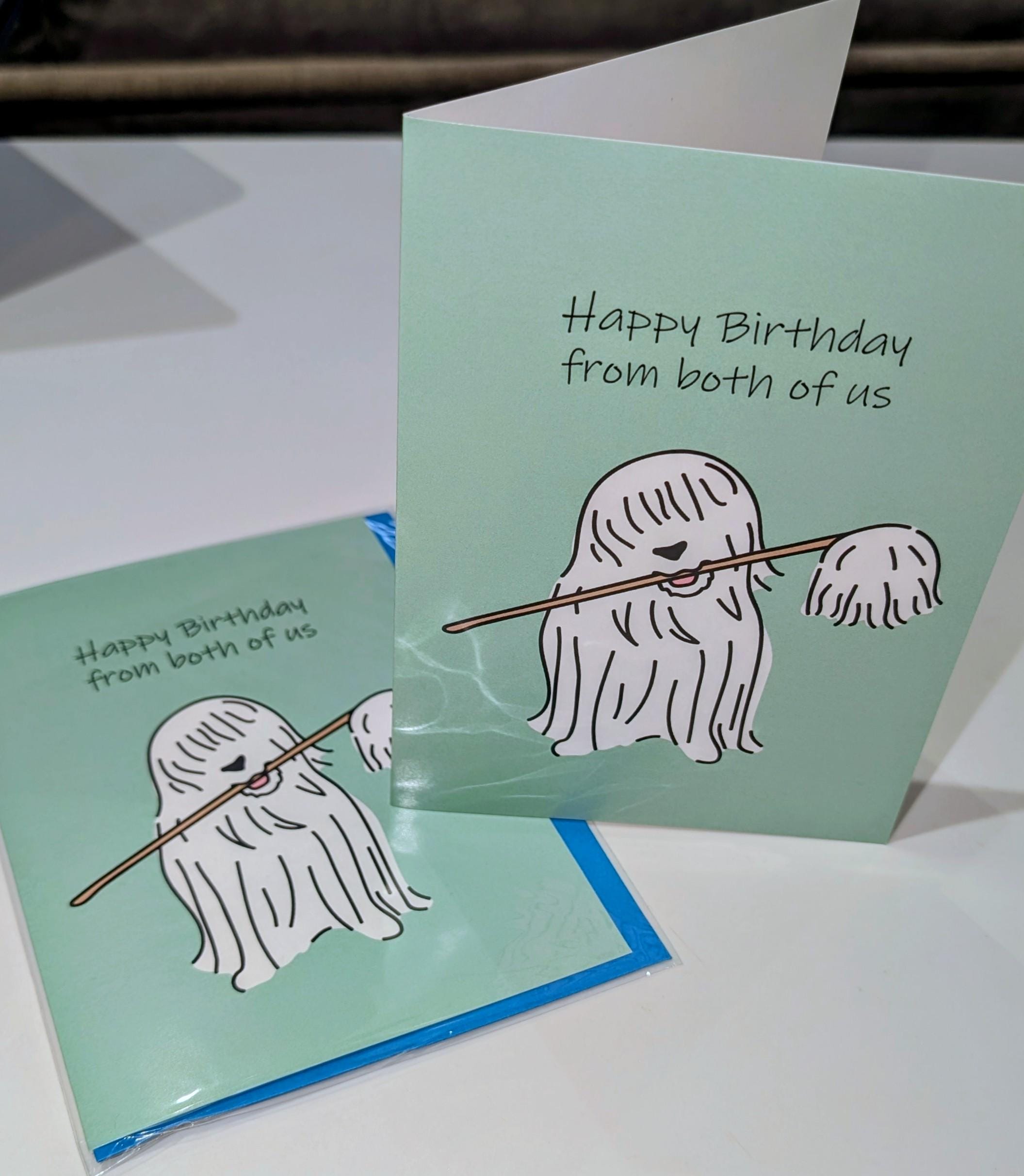 Funny Dog Birthday Card – Sheepdog Mop Design - Etsy UK