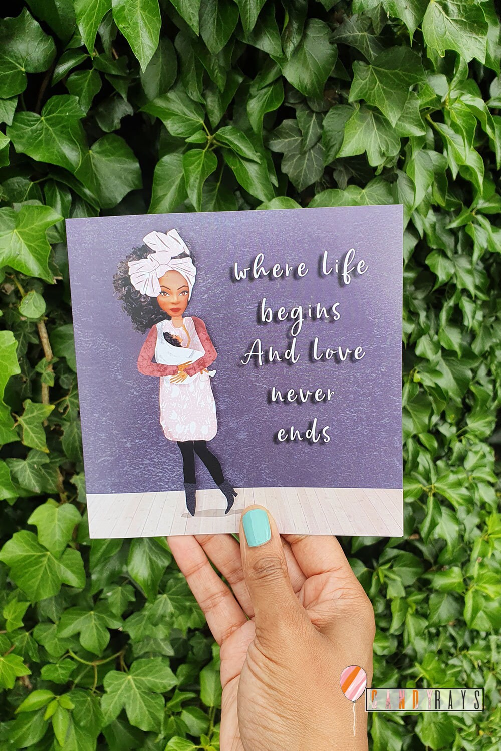 Black Woman New Mum Card African American Card Etsy