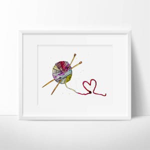 Knitting Art Print Craft Room Wall Art Wall Decor image 1