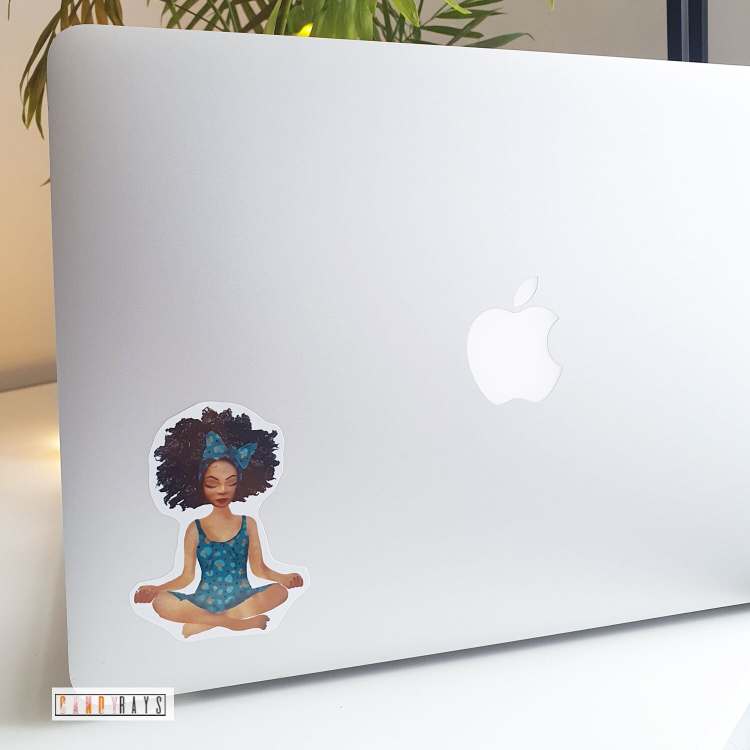 Curly Hair Afro Black Girl Sticker Meditation Sticker - Etsy