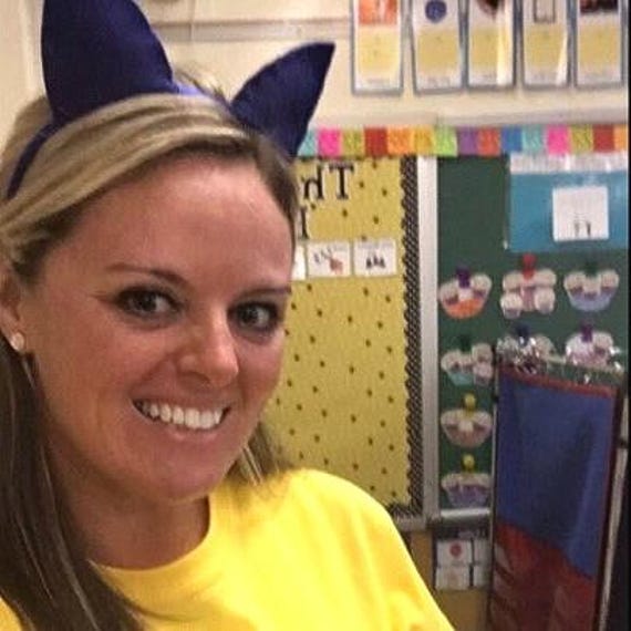 Blue Cat Costume Kit - 4 Piece Plush Ears Headband, Tail, Bowtie & Heart Patch For School Dress Up