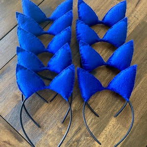 Blue Felt Cat Ear Headband, Costume Ears, Teacher Gift