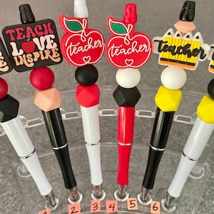 Penna con perline in silicone per insegnanti, Teach Love Inspire-regalo di apprezzamento per gli insegnanti-Natale