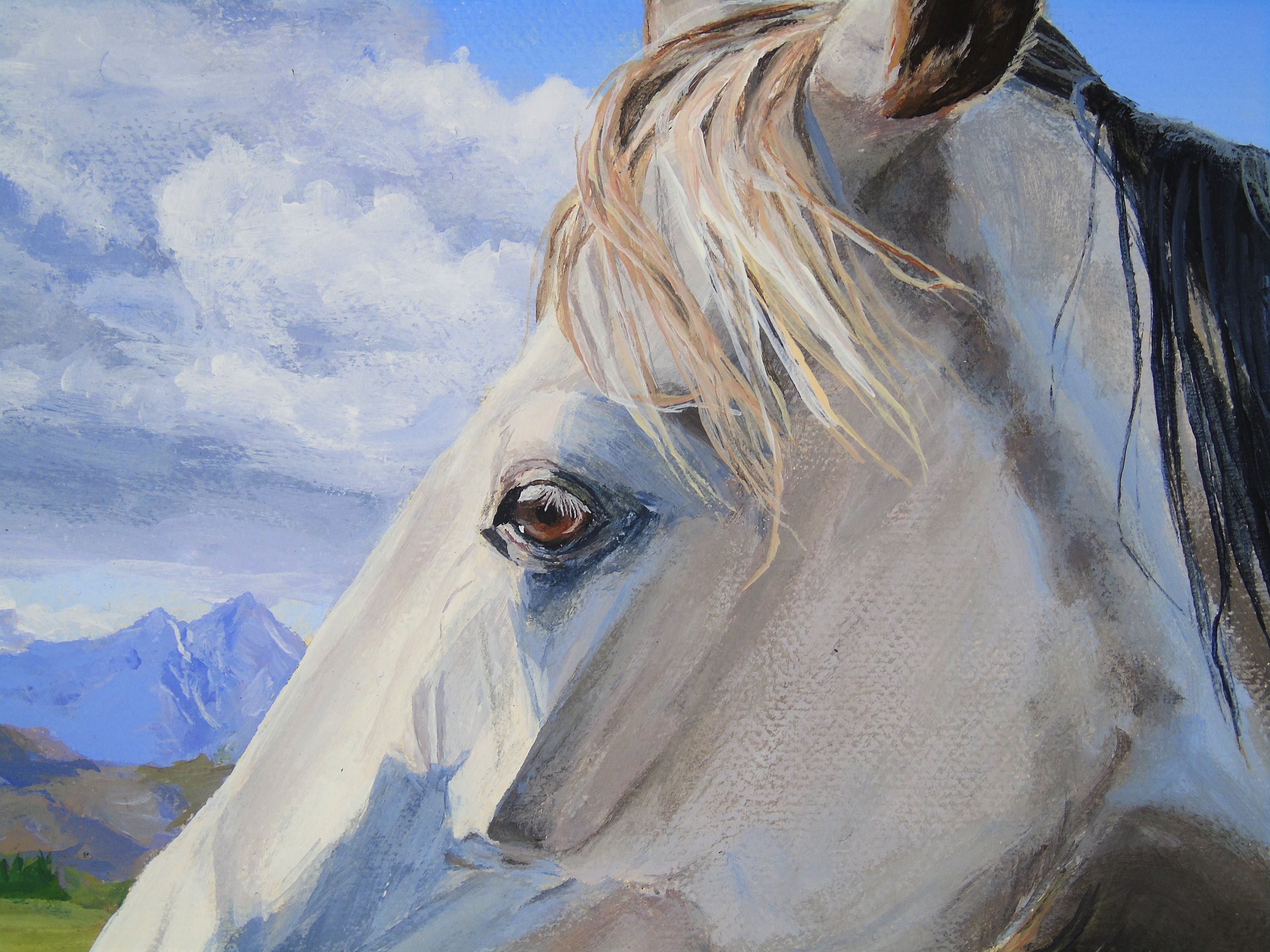 Original 12x16 Horse Painting on Canvas, Original Acrylic Animal
