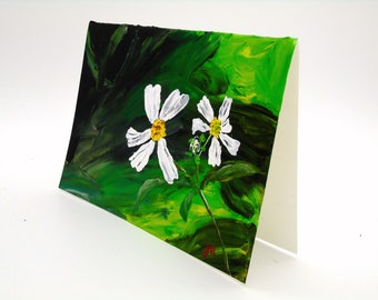 Handpainted Flower Greeting Card, Daisy Card, Handmade Floral Greeting Card, Anniversary, Birthday, Thank-you, Get Well Soon, Just Because