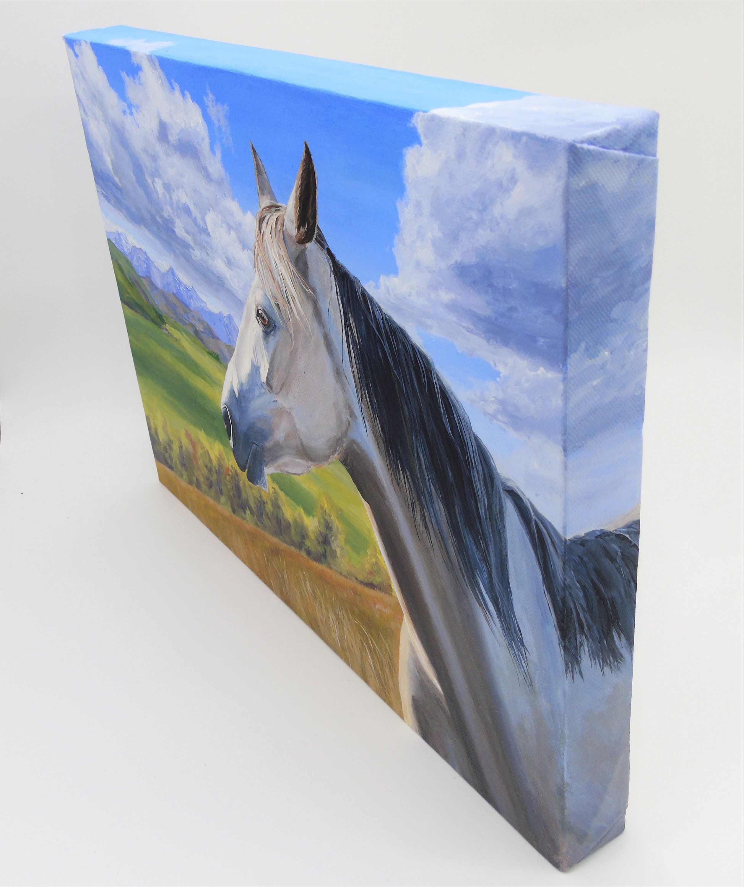 Original 12x16 Horse Painting on Canvas, Original Acrylic Animal