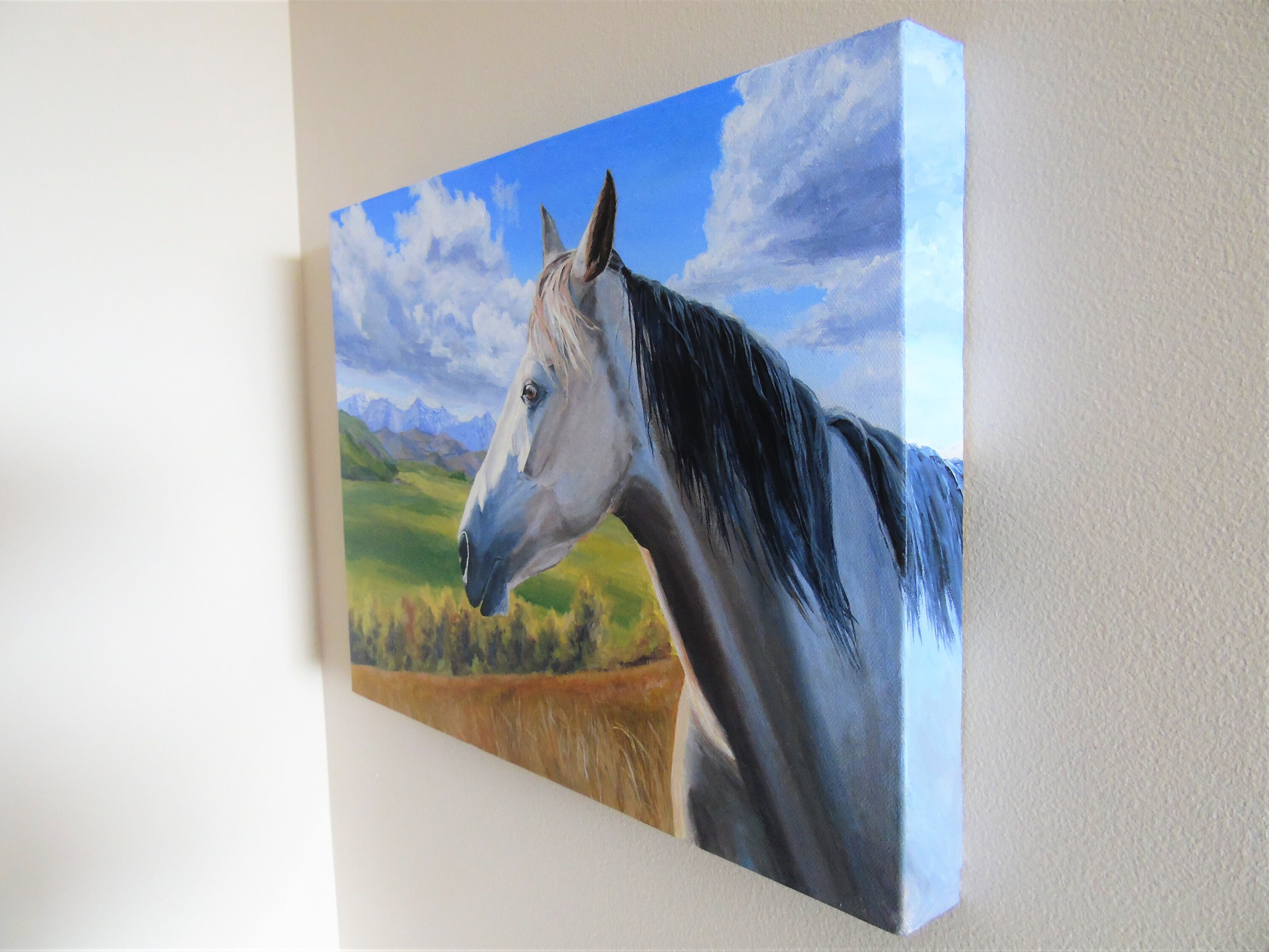 Original 12x16 Horse Painting on Canvas, Original Acrylic Animal