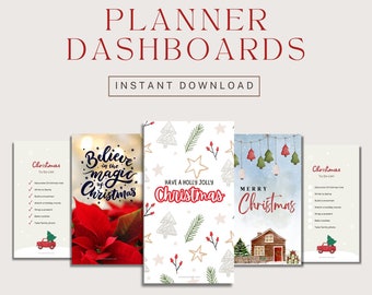V1: Personal Rings Dashboard Printable Christmas Inserts Personal Size Planner Inserts Digital Holiday Planner Decoration Festive Download