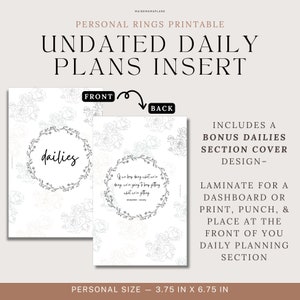 Personal Ring UNDATED Daily Insert Printable Day on 1 page DO1P Planner Insert Printable Personal Planner Inserts Pdf Download for Planners image 6