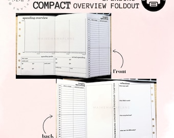 068 - FC Compact: Spending Overview FOLDOUT Insert Instant PDF Printable Download Finance Printable Franklin Covey Compact Spending Fcc