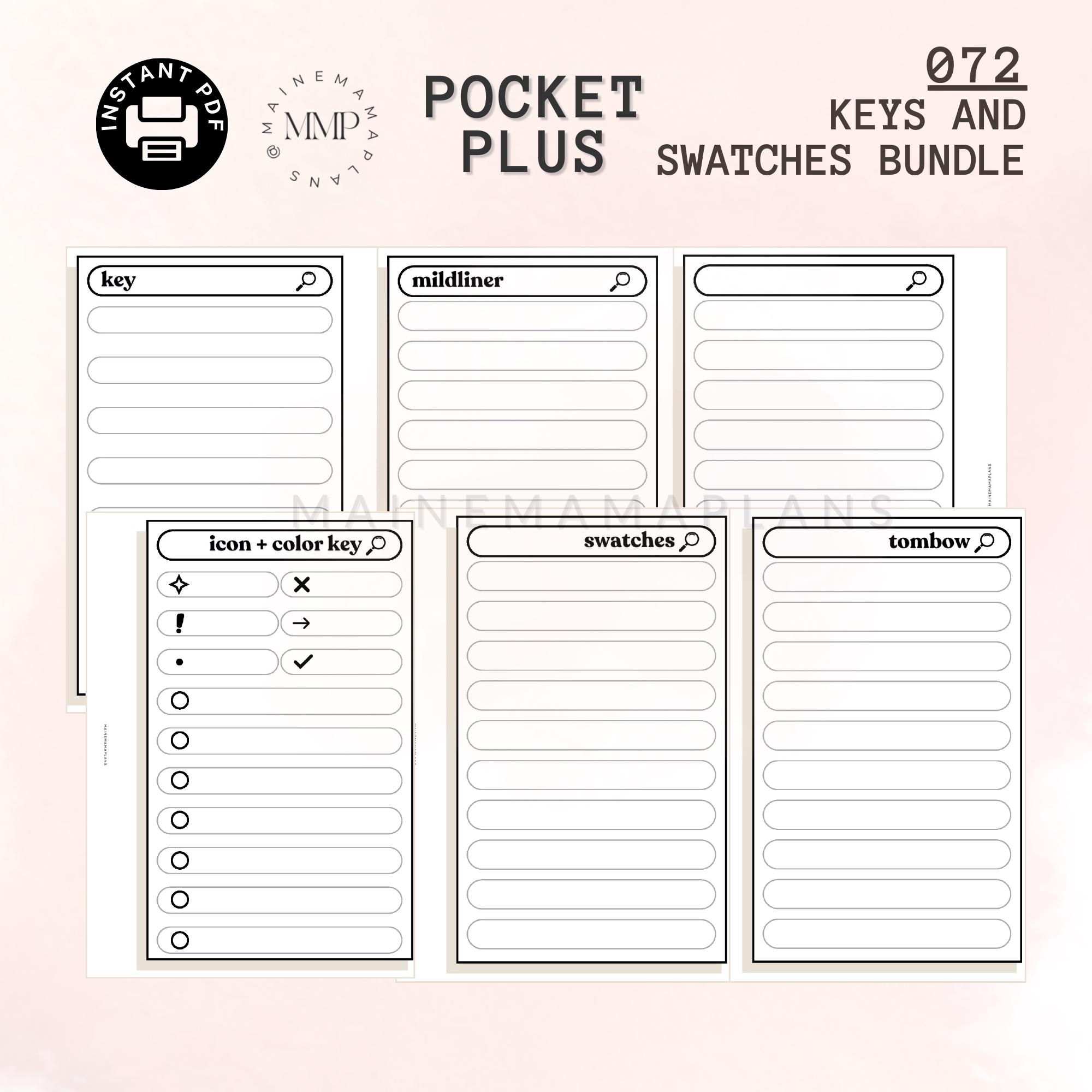 072 - Pocket PLUS: Keys and Swatches BUNDLE Instant PDF Printable ...