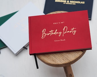Personalised Birthday Guest Book, Birthday Party Guestbook, Milestone Birthday Keepsake, Custom Birthday Memory Book, Script Birthday Font