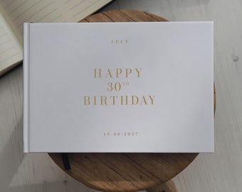 Personalised Birthday Guest Book, Birthday Party Guestbook, Milestone Birthday Keepsake, Custom Birthday Memory Book