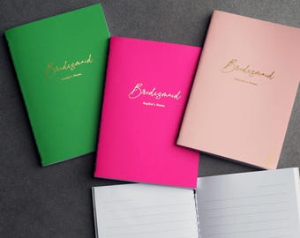 Personalized Bridal Party A6 Notebook: Sewn Pocket Size