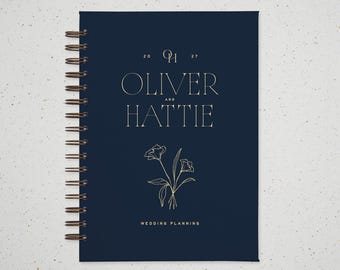 A5 Personalised Hardcover Wedding Planning Notebook, Wire bound Journal, Hardcover Wedding Planning Journal. Design: Hattie