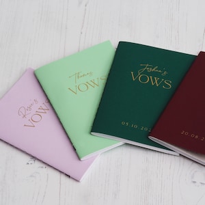 Personalisiertes Gelübde-Notizbuch, Taschennotizbuch, Hochzeitsnotizbuch, genähtes Notizbuch, A6-Notizbuch