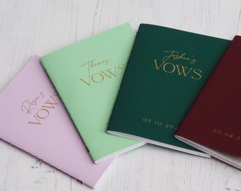 Personalised Vow Notebook, Pocket Notebook, Wedding Notebook, Sewn Notebook, A6 Notebook